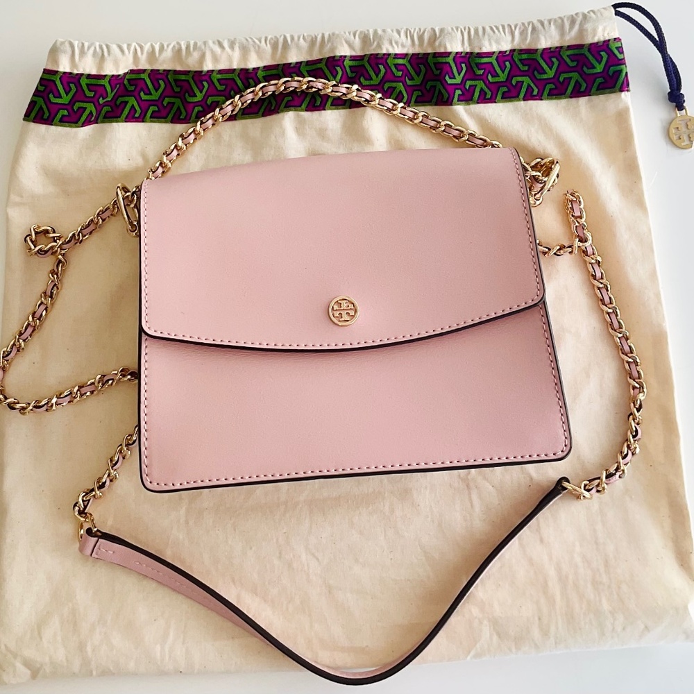 Tory Burch Robinson Convertible Shoulder Bag – Shell Pink (Blush) NW0T Authentic